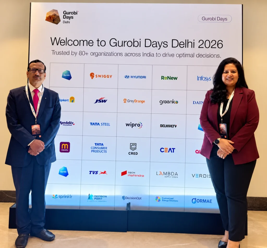 SCY team at Gurobi Days Delhi 2026 discussing supply chain optimization